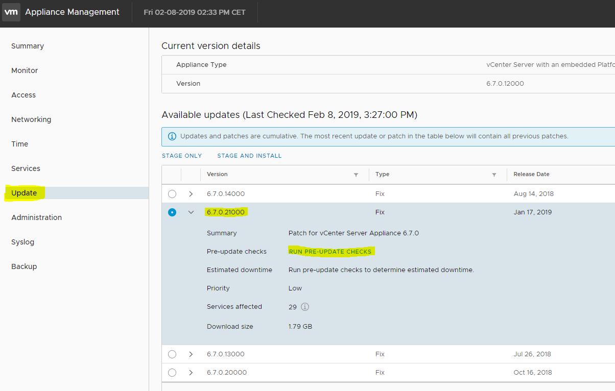 Vcenter update. VCENTER Server Appliance Management. VCENTER update to 8. VCENTER Summary. VCENTER reset to Green.